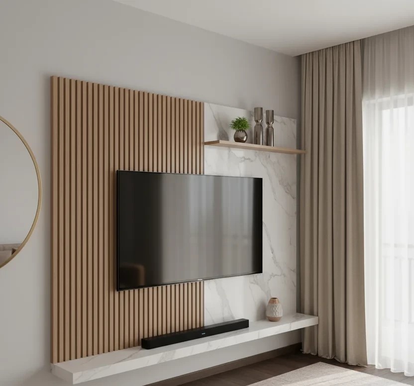 Panel Listonado Decorativo en PVC para Pared