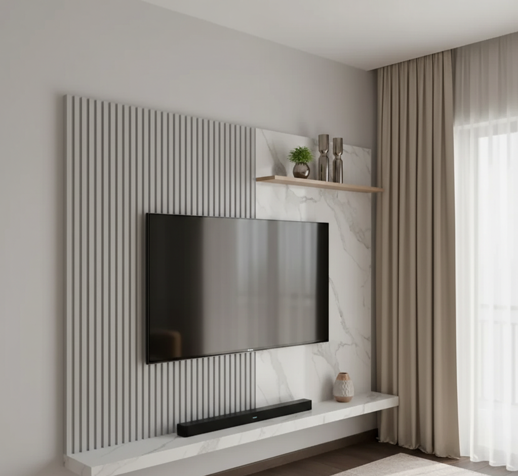 Panel Listonado Decorativo en PVC para Pared - Diseño 3