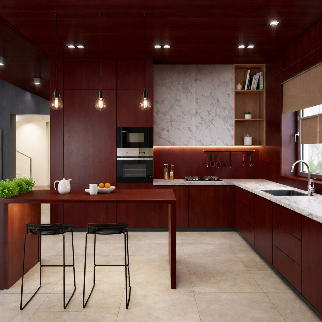 Cocina Integral PVC Premium - Marrón oscuro