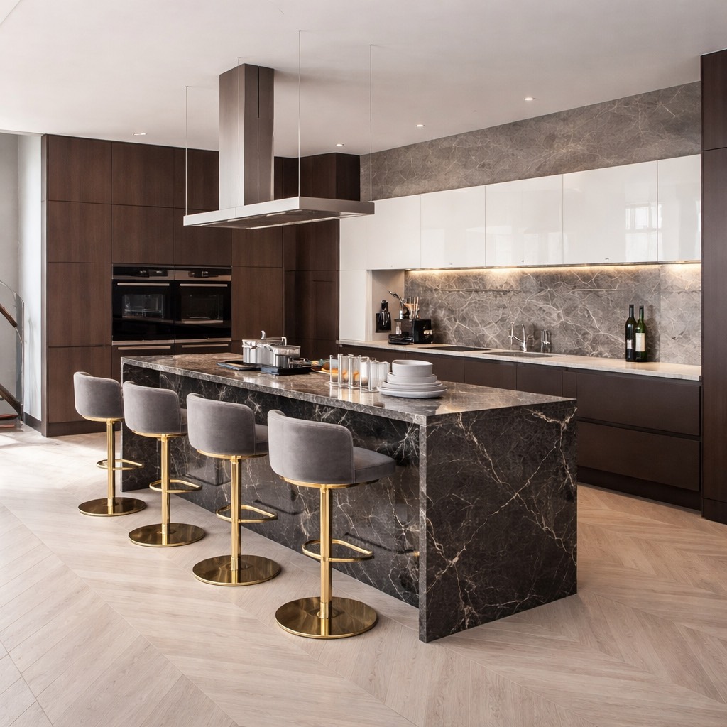 Cocina Integral Modular PVC - Marrón oscuro