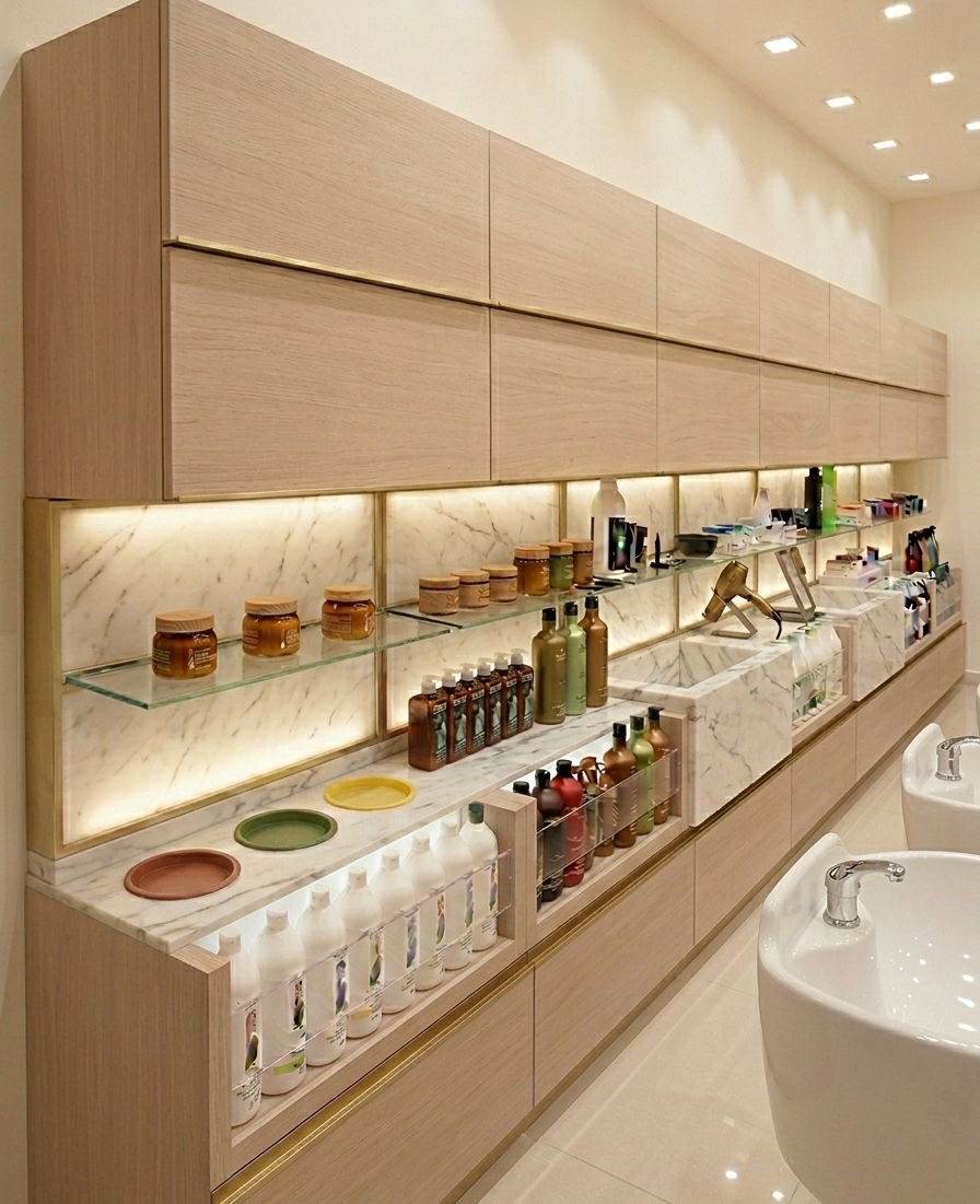 Mueble Multifuncional para Peluquería/Barbería en PVC